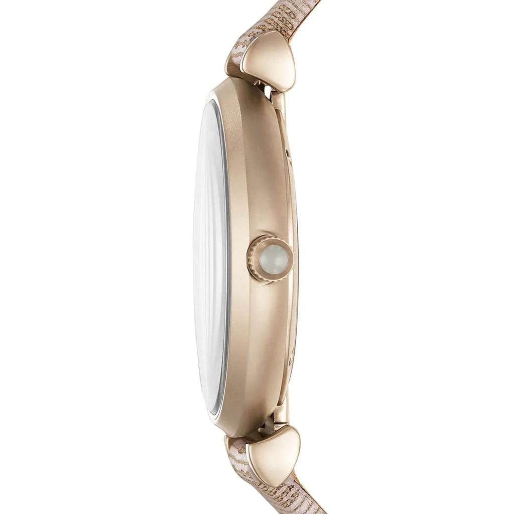 Emporio Armani Analog Grey Dial Pink Leather Strap Watch For Women - AR11126 Buy Now By Emporio Armani
