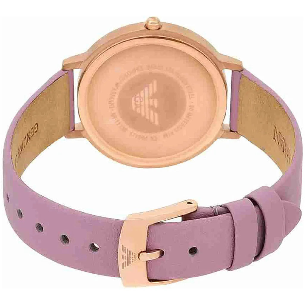 Emporio Armani Kappa Mother Of Pearl White Dial Pink Leather Strap Watch For Women - AR11130 Buy Now By Emporio Armani