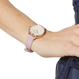 Emporio Armani Kappa Mother Of Pearl White Dial Pink Leather Strap Watch For Women - AR11130 Buy Now By Emporio Armani