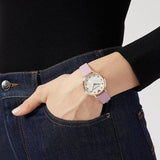 Emporio Armani Kappa Mother Of Pearl White Dial Pink Leather Strap Watch For Women - AR11130 Buy Now By Emporio Armani