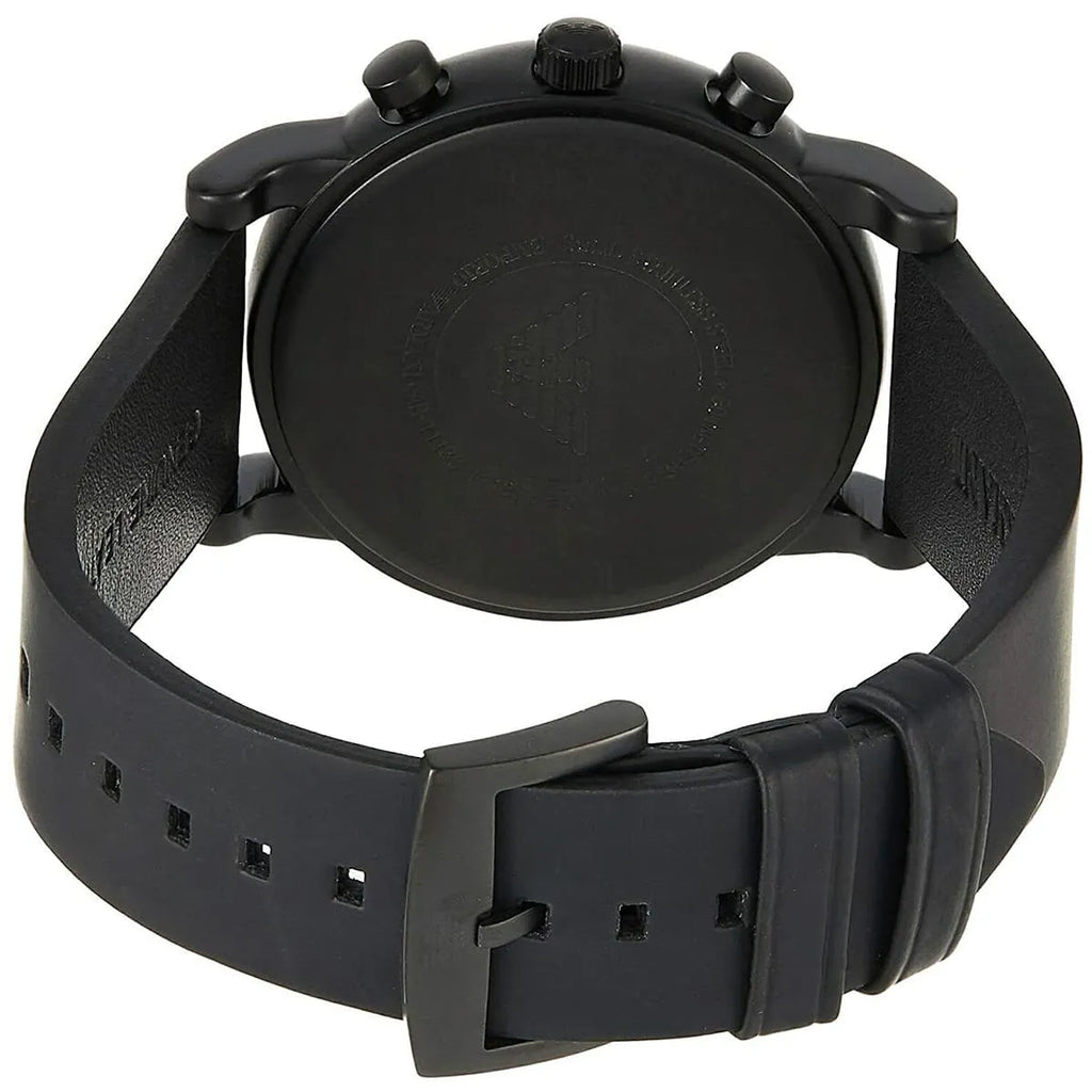 Emporio Armani Luigi Chronograph Black Dial Black Leather Strap Watch For Men - AR11133 Buy Now By Emporio Armani