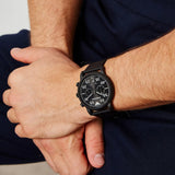 Emporio Armani Luigi Chronograph Black Dial Black Leather Strap Watch For Men - AR11133 Buy Now By Emporio Armani