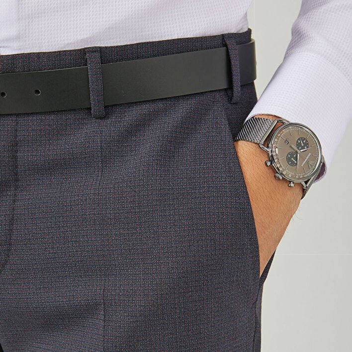 Emporio Armani Aviator Brown Dial Grey Mesh Bracelet Watch For Men - AR11141 Buy Now By Emporio Armani