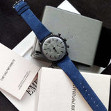 Emporio Armani Aviator Quartz Grey Dial Blue Fabric Strap Watch For Men - AR11144 Buy Now By Emporio Armani