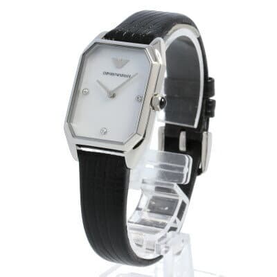 Emporio Armani Gioia Analog Mother of Pearl Dial Black Leather Strap Watch For Women - AR11148 Buy Now By Emporio Armani