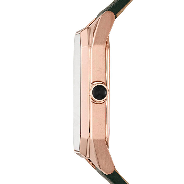 Emporio Armani Gioia Analog Black Mother of Pearl Dial Green Leather Strap Watch For Women - AR11149 Buy Now By Emporio Armani