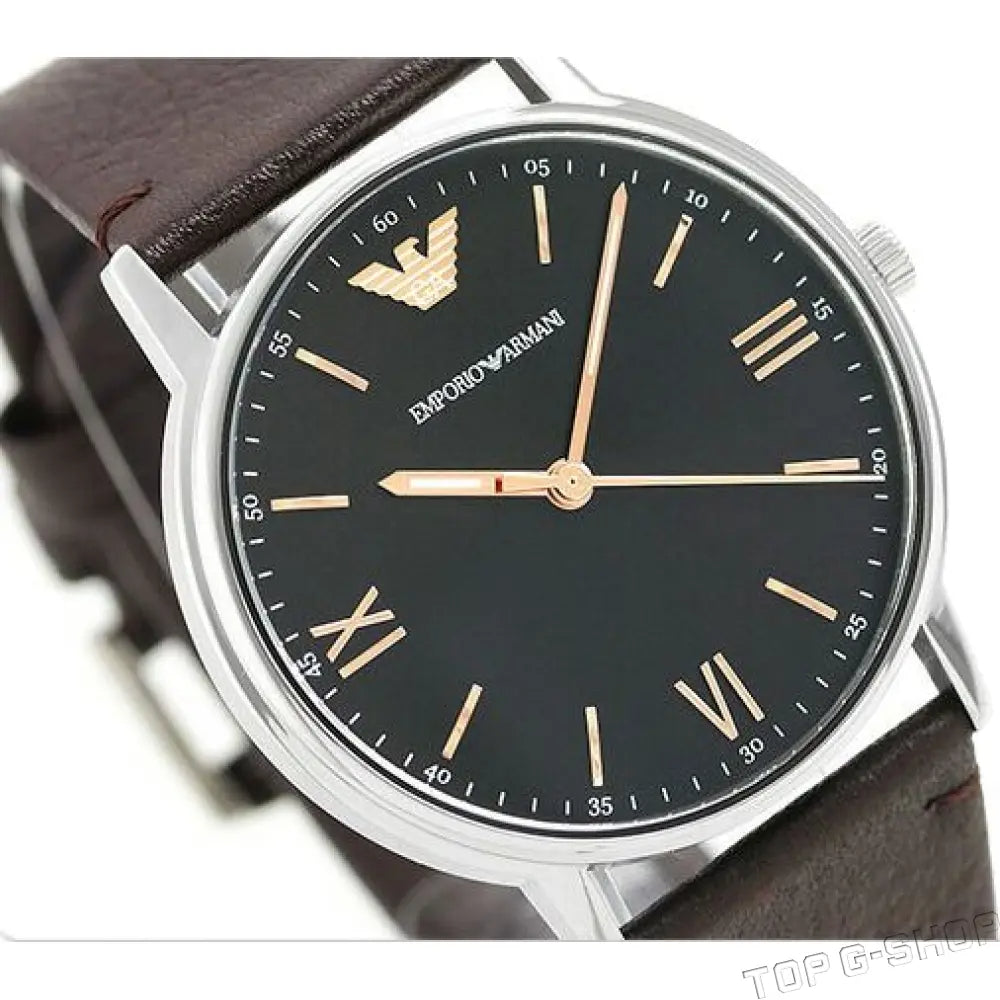 Emporio Armani Kappa Quartz Black Dial Brown Leather Strap Watch For Men - AR11153 Buy Now By Emporio Armani