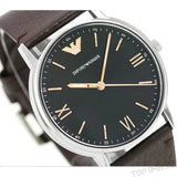 Emporio Armani Kappa Quartz Black Dial Brown Leather Strap Watch For Men - AR11153 Buy Now By Emporio Armani