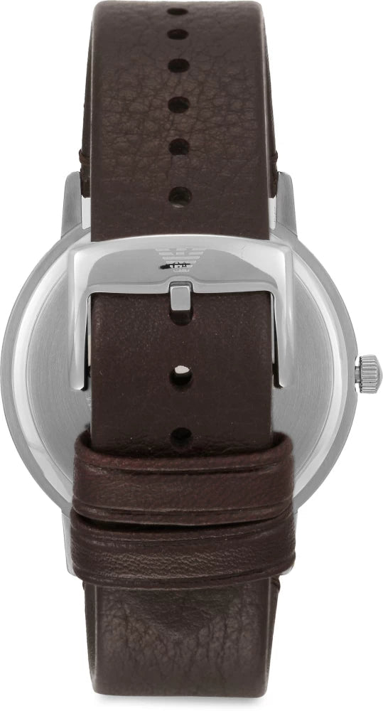 Emporio Armani Kappa Quartz Black Dial Brown Leather Strap Watch For Men - AR11153 Buy Now By Emporio Armani