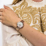 Emporio Armani Modern Slim Analog Mother of Pearl Dial Two Tone Steel Strap Watch For Women - AR11157 Buy Now By Emporio Armani