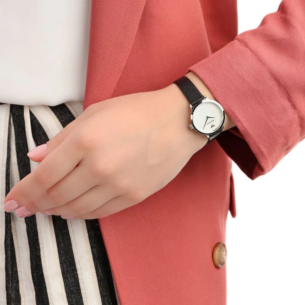 Emporio Armani Modern White Dial Black Leather Strap Watch For Women - AR11159 Buy Now By Emporio Armani