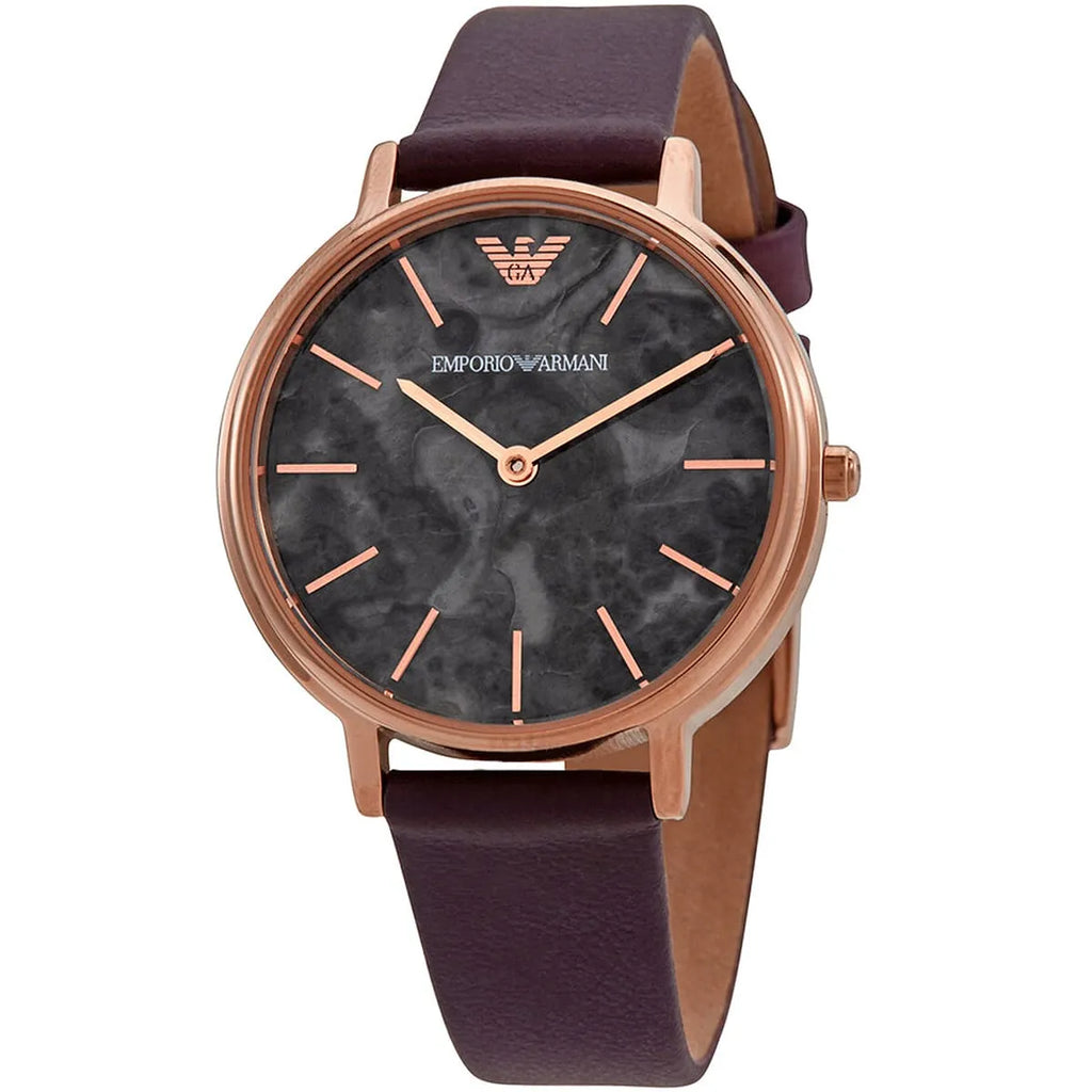 Emporio Armani Quartz Grey Dial Brown Leather Strap Watch For Women - AR11172 Buy Now By Emporio Armani