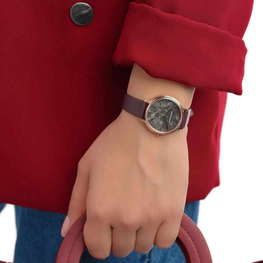Emporio Armani Quartz Grey Dial Brown Leather Strap Watch For Women - AR11172 Buy Now By Emporio Armani