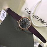 Emporio Armani Quartz Grey Dial Brown Leather Strap Watch For Women - AR11172 Buy Now By Emporio Armani
