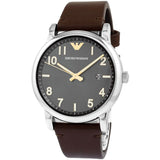 Emporio Armani Luigi Quartz Grey Dial Brown Leather Strap Watch For Men - AR11175 Buy Now By Emporio Armani