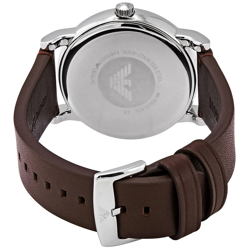 Emporio Armani Luigi Quartz Grey Dial Brown Leather Strap Watch For Men - AR11175 Buy Now By Emporio Armani