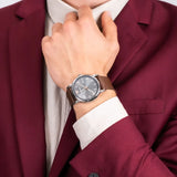 Emporio Armani Luigi Quartz Grey Dial Brown Leather Strap Watch For Men - AR11175 Buy Now By Emporio Armani