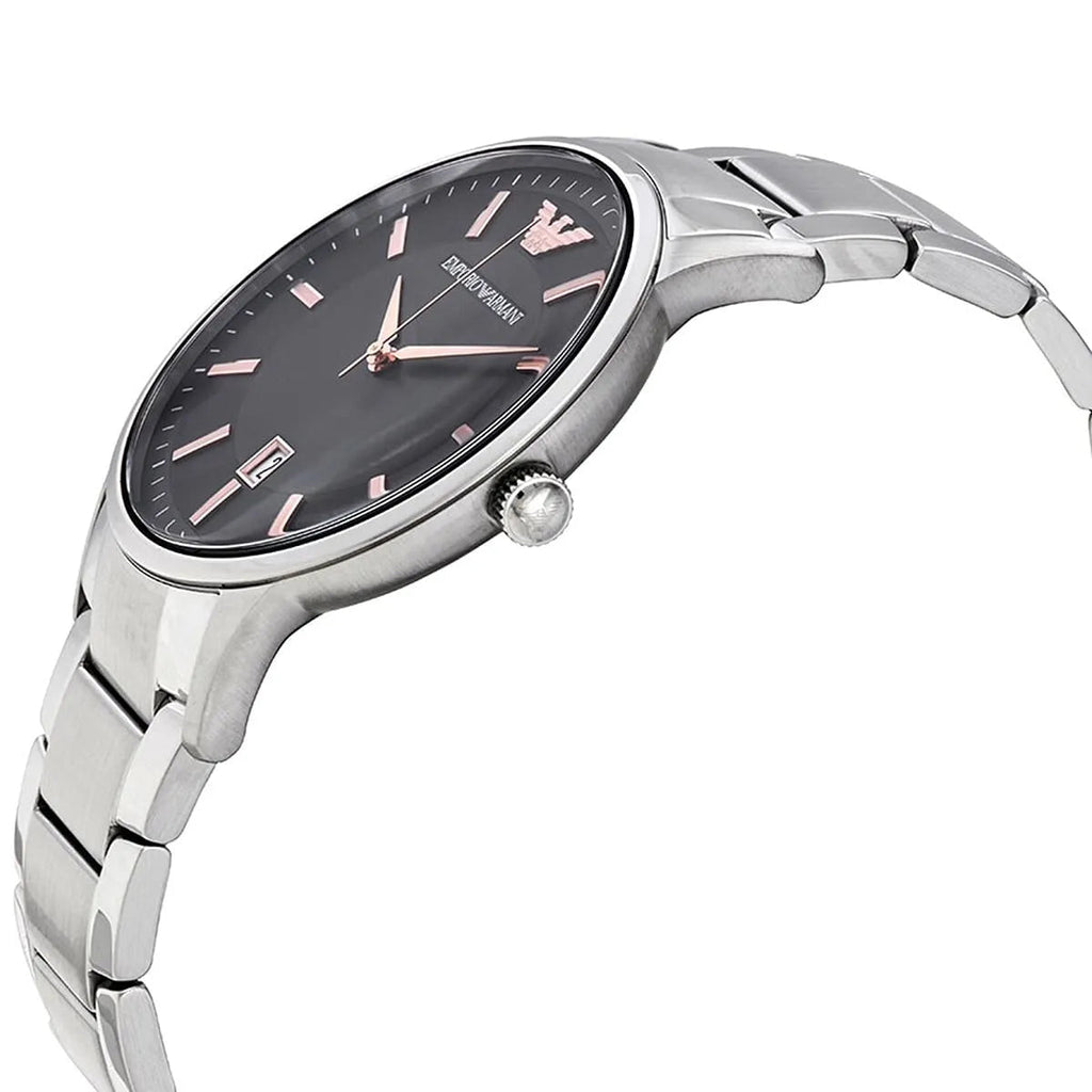 Emporio Armani Renato Quartz Black Dial Silver Steel Strap Watch For Men - AR11179 Buy Now By Emporio Armani
