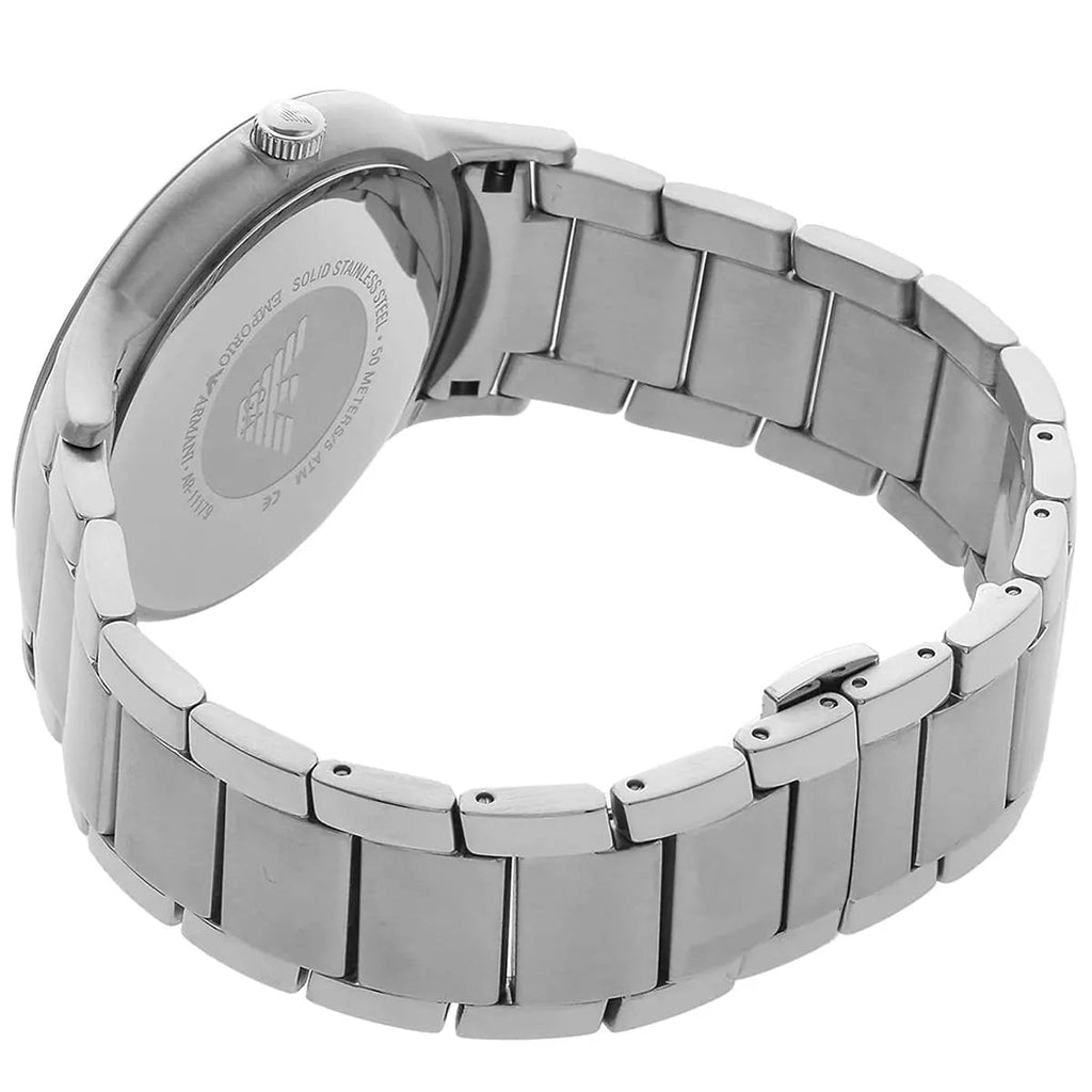 Emporio Armani Renato Quartz Black Dial Silver Steel Strap Watch For Men - AR11179 Buy Now By Emporio Armani