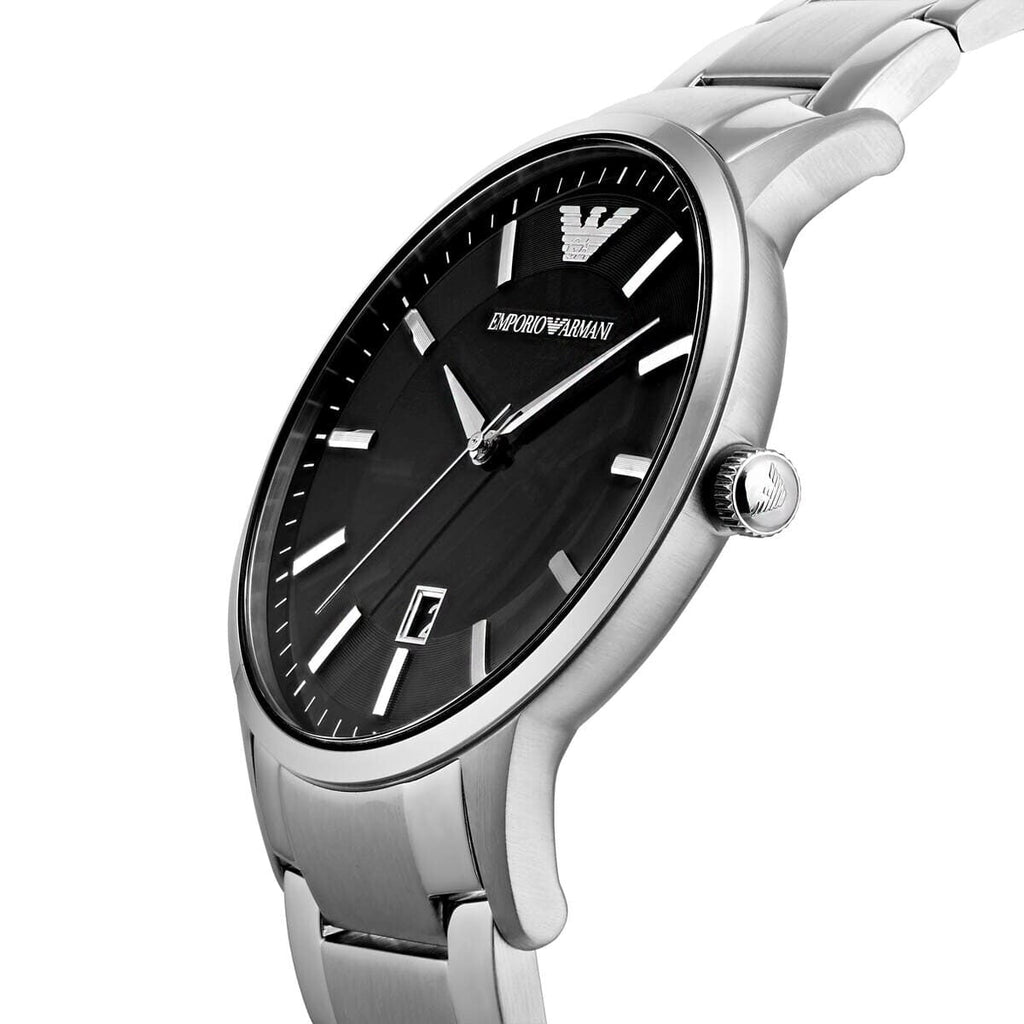 Emporio Armani Renato Quartz Black Dial Silver Steel Strap Watch For Men - AR11181 Buy Now By Emporio Armani