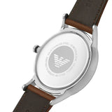 Emporio Armani Renato Quartz Silver Dial Brown Leather Strap Watch For Men - AR11185 Buy Now By Emporio Armani