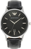 Emporio Armani Renato Analog Black Dial Black Leather Strap Watch For Men - AR11186 Buy Now By Emporio Armani