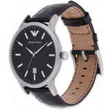 Emporio Armani Renato Analog Black Dial Black Leather Strap Watch For Men - AR11186 Buy Now By Emporio Armani