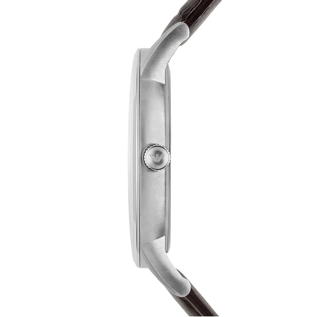 Emporio Armani Renato Quartz Black Dial Brown Leather Strap Watch For Men - AR11187 Buy Now By Emporio Armani