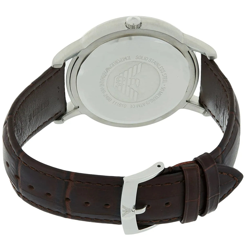 Emporio Armani Renato Quartz Black Dial Brown Leather Strap Watch For Men - AR11187 Buy Now By Emporio Armani