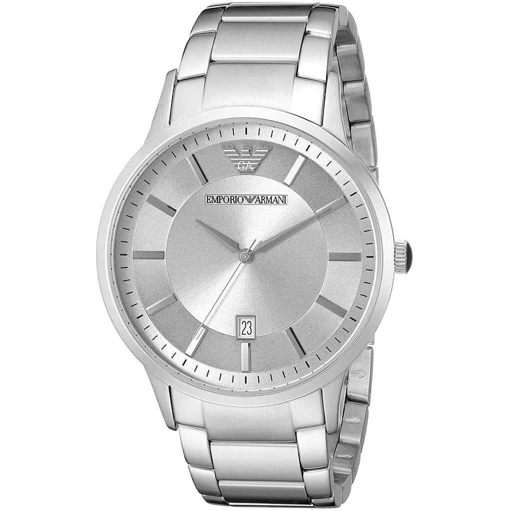 Emporio Armani Renato Quartz Silver Dial Silver Steel Strap Watch For Men - AR11189 Buy Now By Emporio Armani