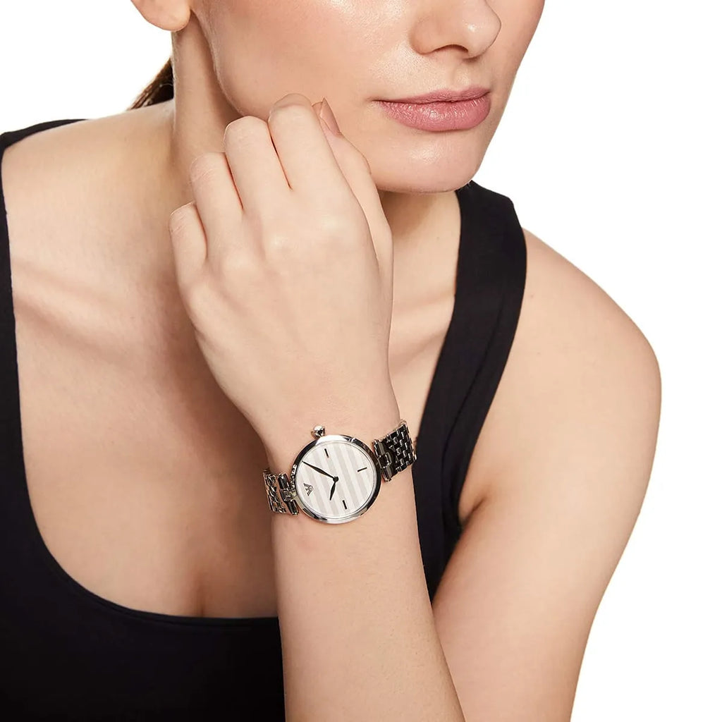 Emporio Armani Arianna Analog White Dial Silver Steel Strap Watch For Women - AR11195 Buy Now By Emporio Armani