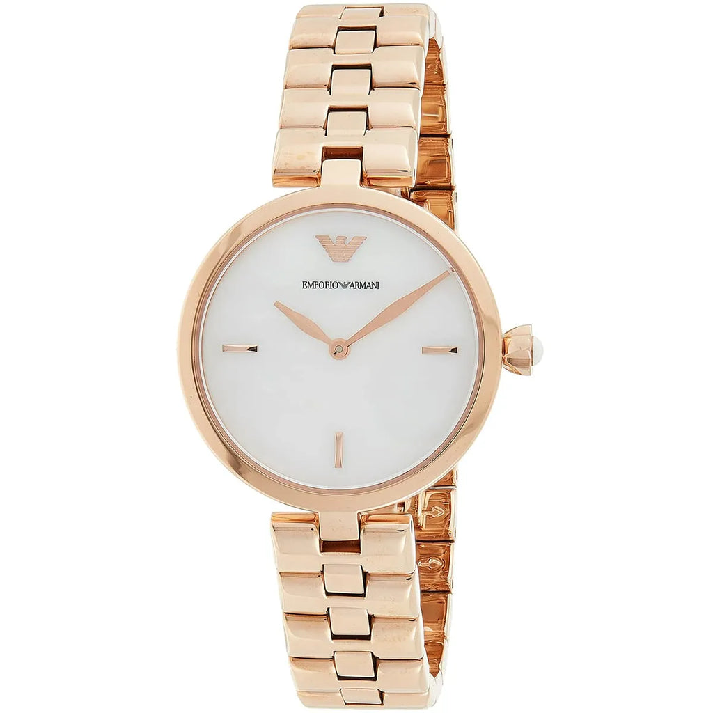Emporio Armani Arianna Analog Mother of Pearl Dial Rose Gold Steel Strap Watch For Women - AR11196 Buy Now By Emporio Armani