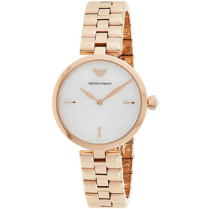 Emporio Armani Arianna Analog Mother of Pearl Dial Rose Gold Steel Strap Watch For Women - AR11196 Buy Now By Emporio Armani