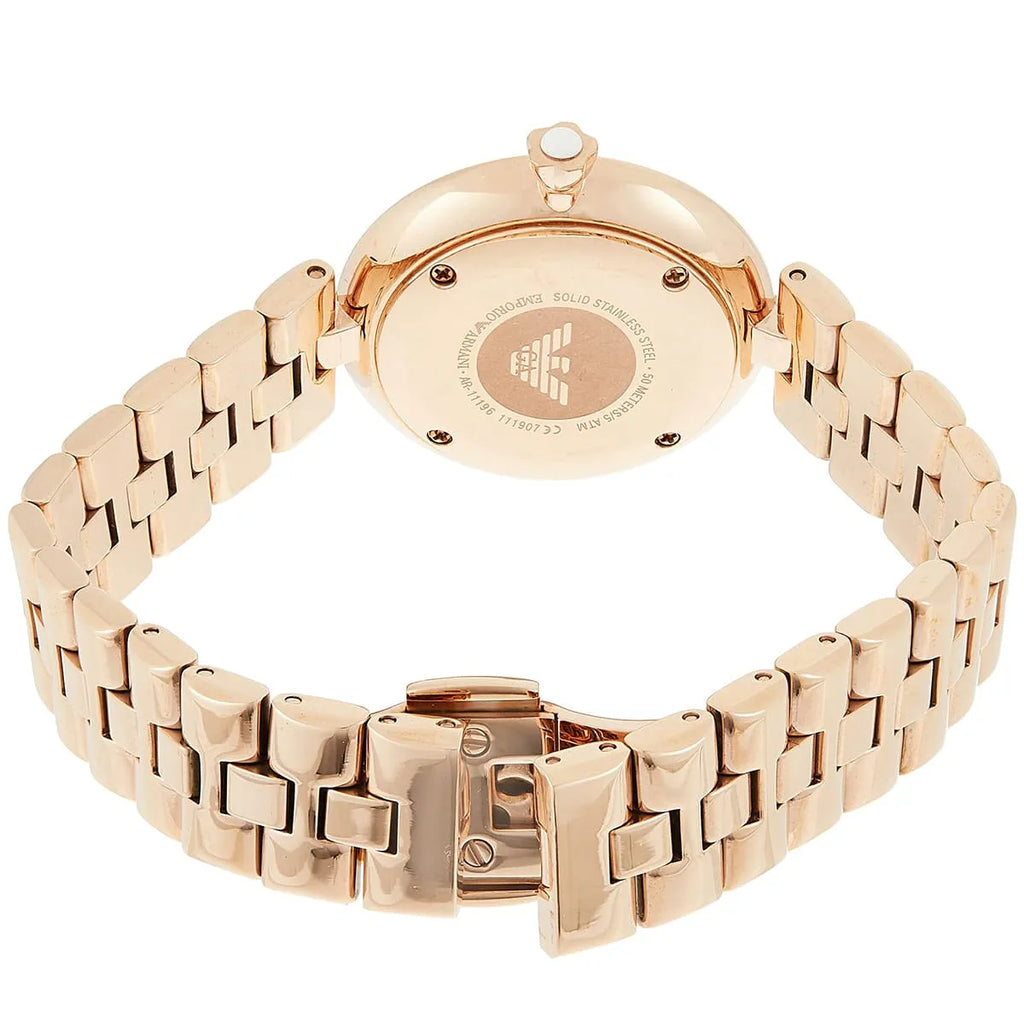 Emporio Armani Arianna Analog Mother of Pearl Dial Rose Gold Steel Strap Watch For Women - AR11196 Buy Now By Emporio Armani