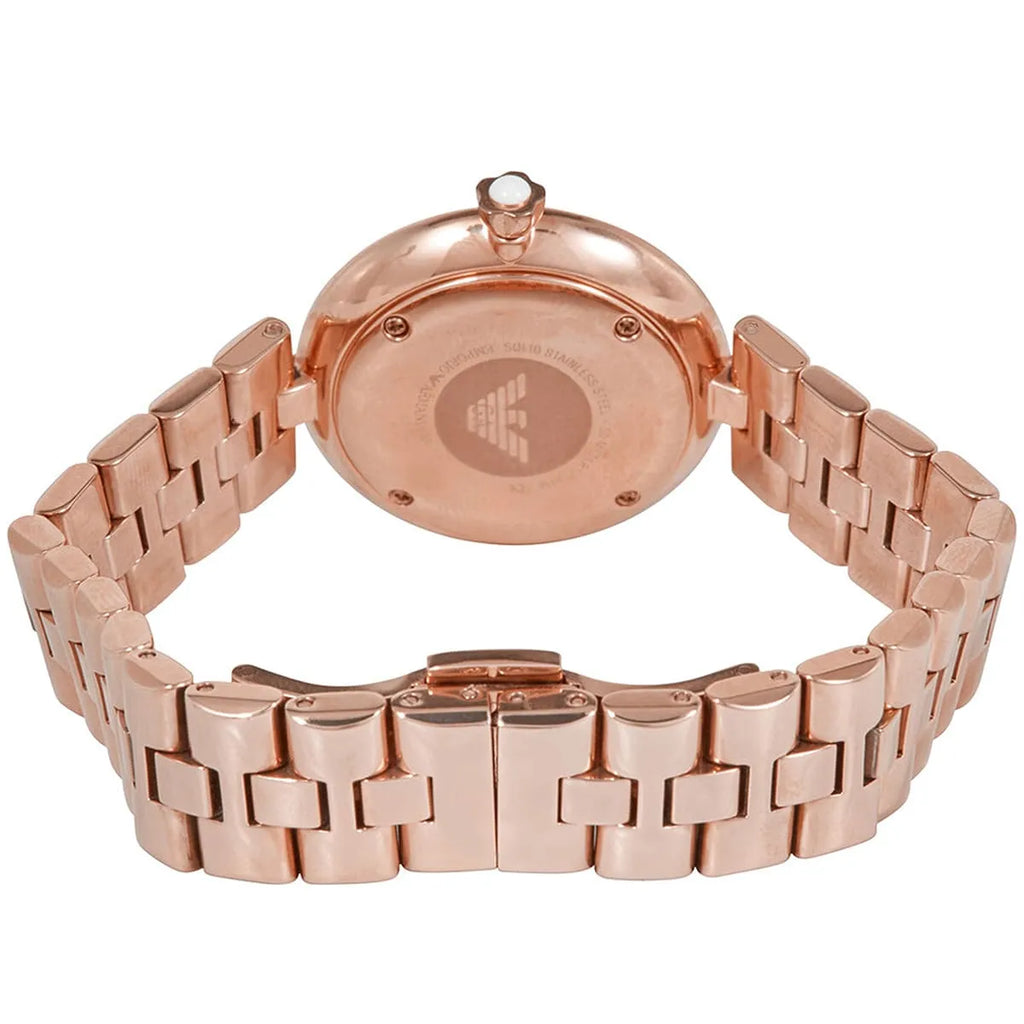 Emporio Armani Arianna Analog Mother of Pearl Dial Rose Gold Steel Strap Watch For Women - AR11196 Buy Now By Emporio Armani