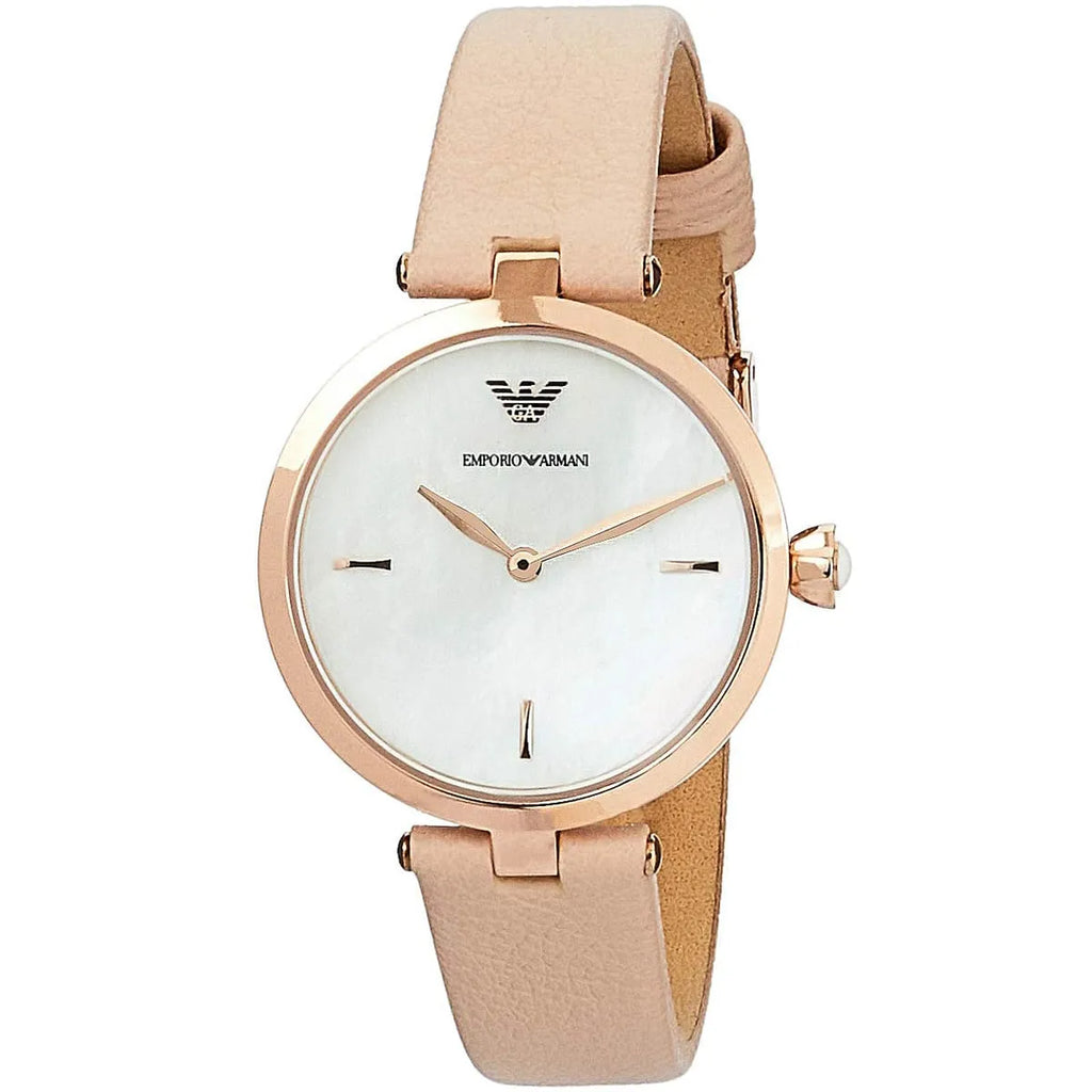 Emporio Armani Arianna Mother of Pearl Dial Pink Leather Strap Watch For Women - AR11199 Buy Now By Emporio Armani