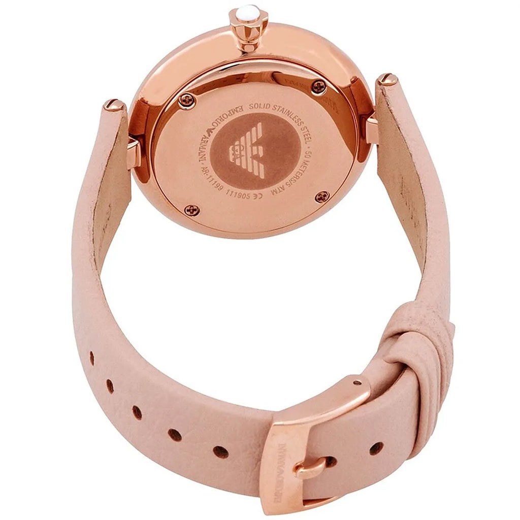 Emporio Armani Arianna Mother of Pearl Dial Pink Leather Strap Watch For Women - AR11199 Buy Now By Emporio Armani