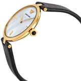 Emporio Armani Arianna Analog Silver Dial Black Leather Strap Watch For Women - AR11200 Buy Now By Emporio Armani