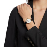 Emporio Armani Arianna Analog Silver Dial Black Leather Strap Watch For Women - AR11200 Buy Now By Emporio Armani