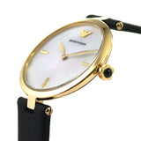 Emporio Armani Arianna Analog Silver Dial Black Leather Strap Watch For Women - AR11200 Buy Now By Emporio Armani