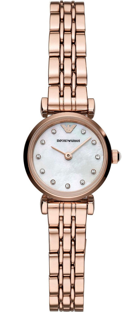 Emporio Armani Gianni T-Bar Mother of Pearl Dial Rose Gold Steel Strap Watch For Women - AR11203 Buy Now By Emporio Armani