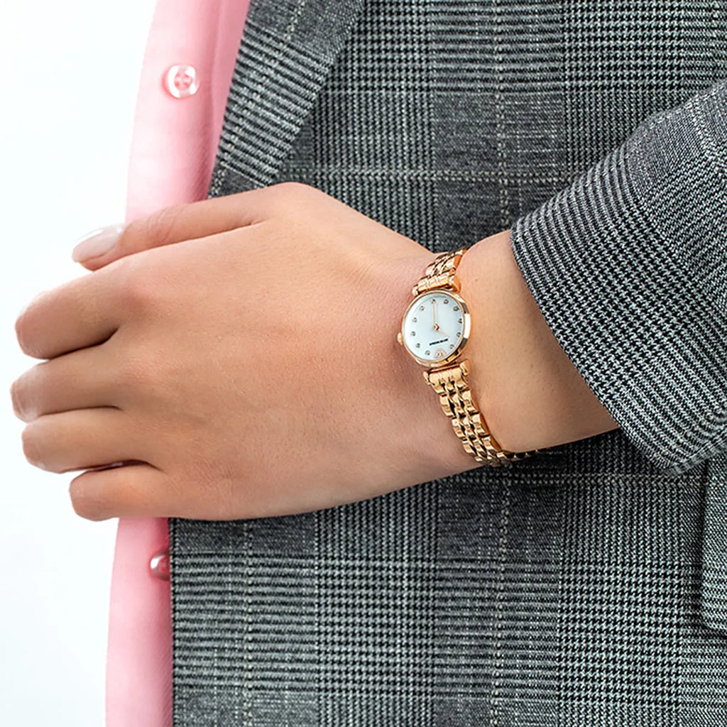 Emporio Armani Gianni T-Bar Mother of Pearl Dial Rose Gold Steel Strap Watch For Women - AR11203 Buy Now By Emporio Armani