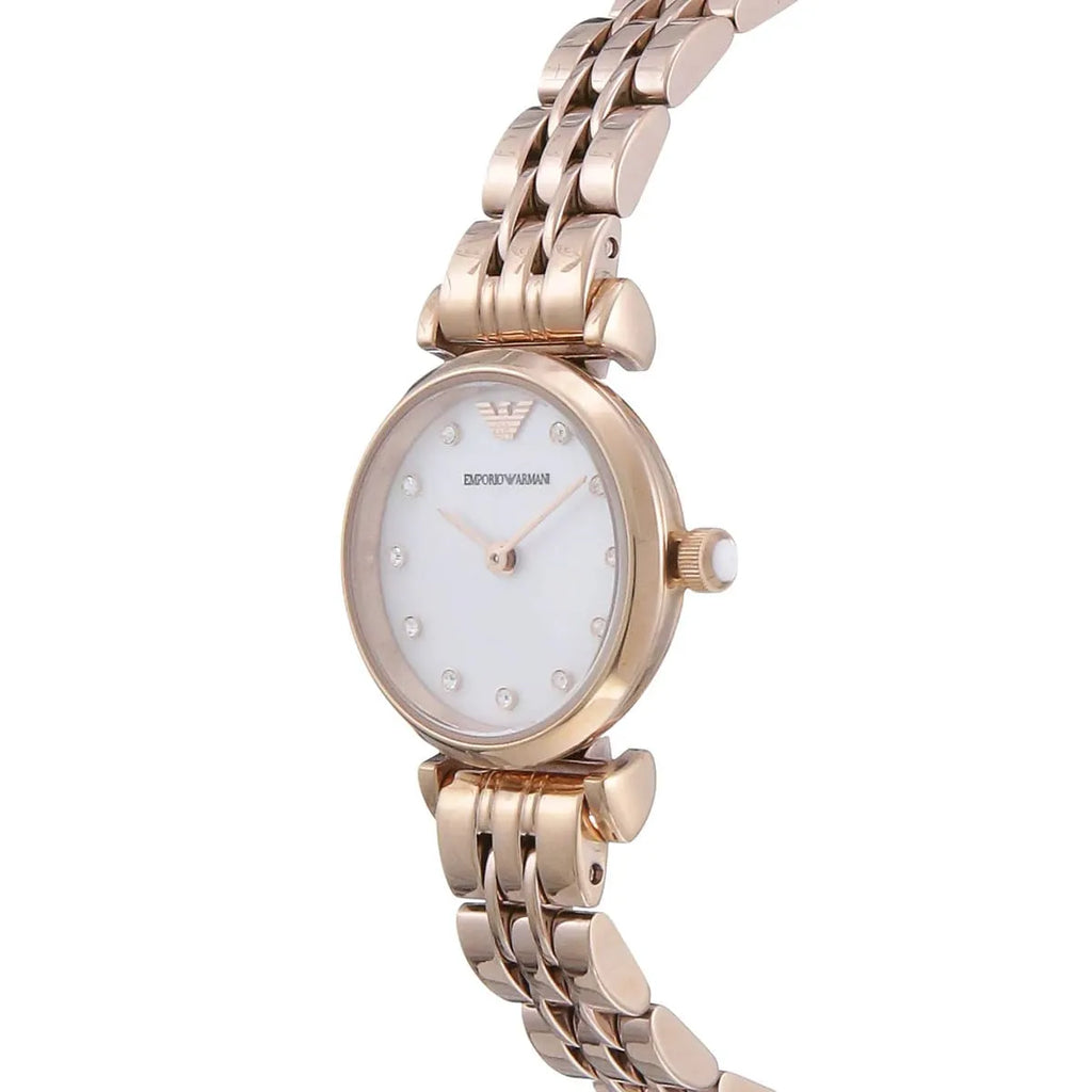 Emporio Armani Gianni T-Bar Mother of Pearl Dial Rose Gold Steel Strap Watch For Women - AR11203 Buy Now By Emporio Armani