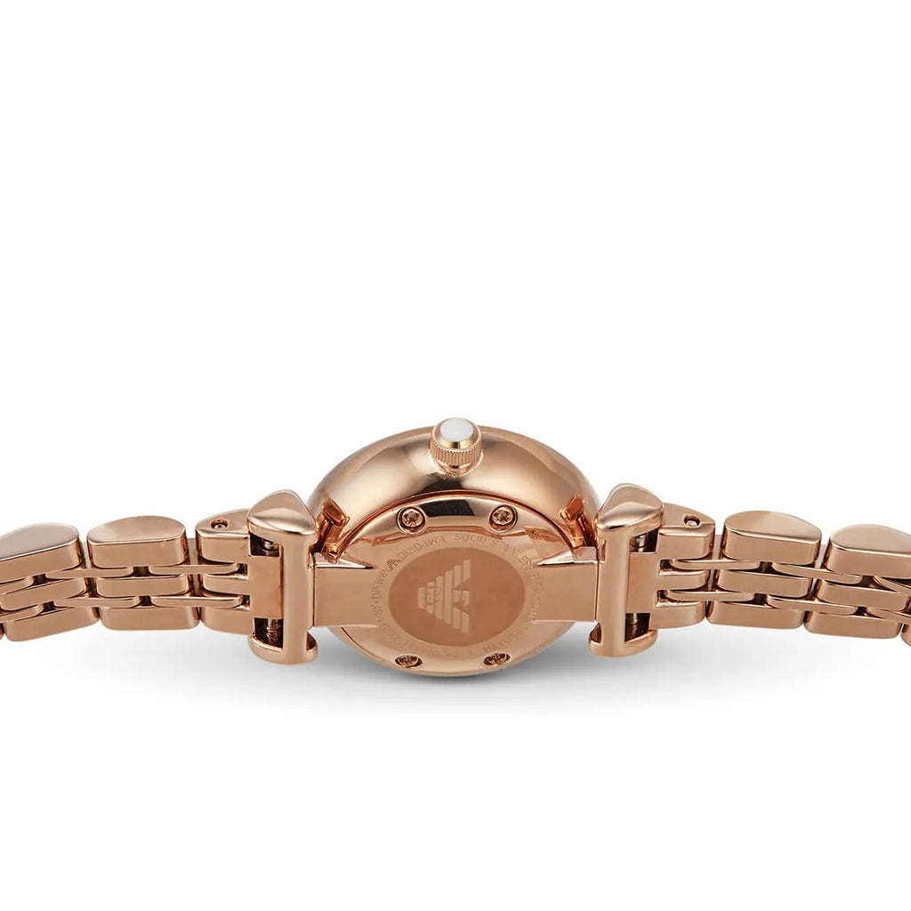 Emporio Armani Gianni T-Bar Mother of Pearl Dial Rose Gold Steel Strap Watch For Women - AR11203 Buy Now By Emporio Armani