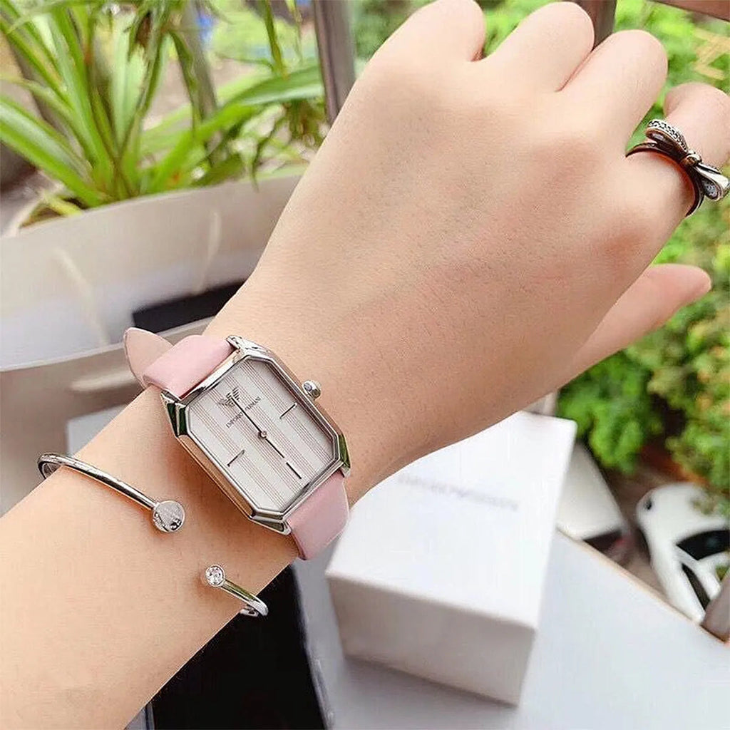 Emporio Armani Quartz White Dial Pink Leather Strap Watch For Women - AR11207 Buy Now By Emporio Armani