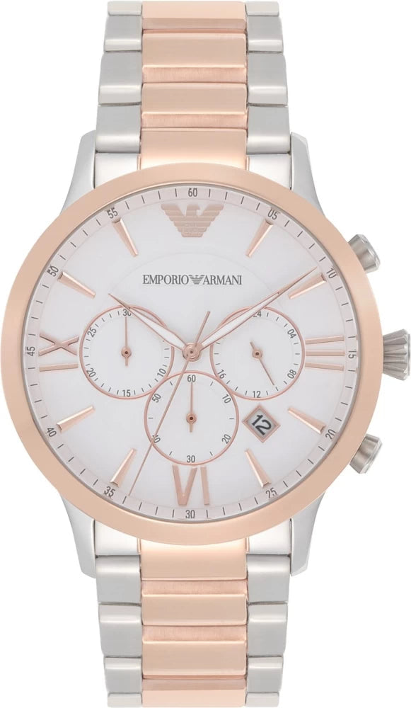 Emporio Armani Giovanni Chronograph Quartz White Dial Two Tone Steel Strap Watch For Men - AR11209 Buy Now By Emporio Armani