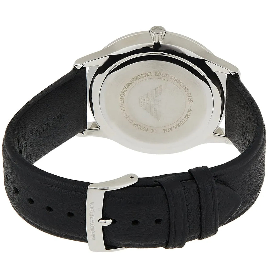 Emporio Armani Giovanni Analog Black Dial Black Leather Strap Watch For Men - AR11210 Buy Now By Emporio Armani