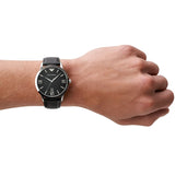 Emporio Armani Giovanni Analog Black Dial Black Leather Strap Watch For Men - AR11210 Buy Now By Emporio Armani