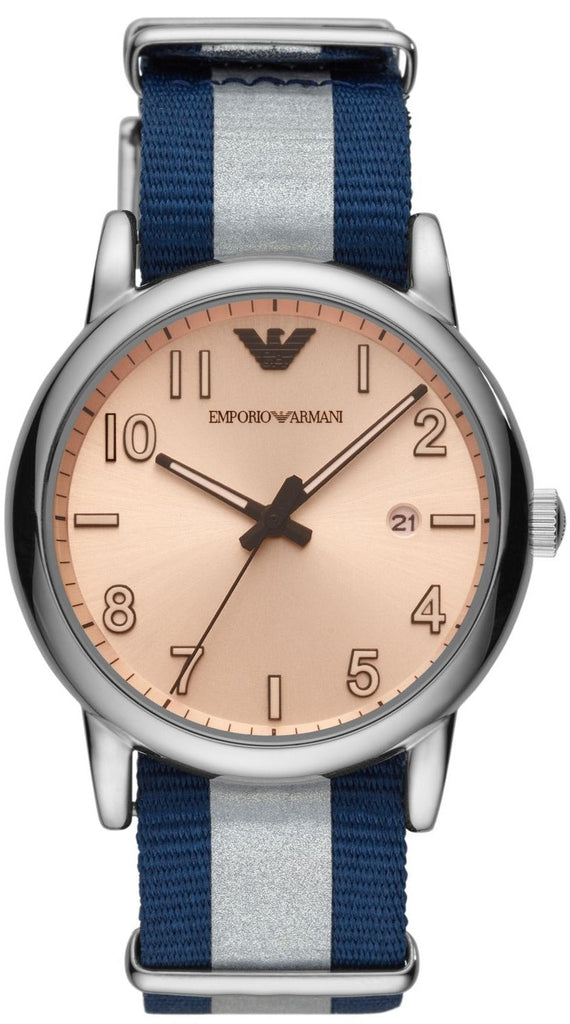 Emporio Armani Luigi Analog Beige Dial Two Tone NATO Strap Watch For Men - AR11212 Buy Now By Emporio Armani