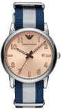 Emporio Armani Luigi Analog Beige Dial Two Tone NATO Strap Watch For Men - AR11212 Buy Now By Emporio Armani